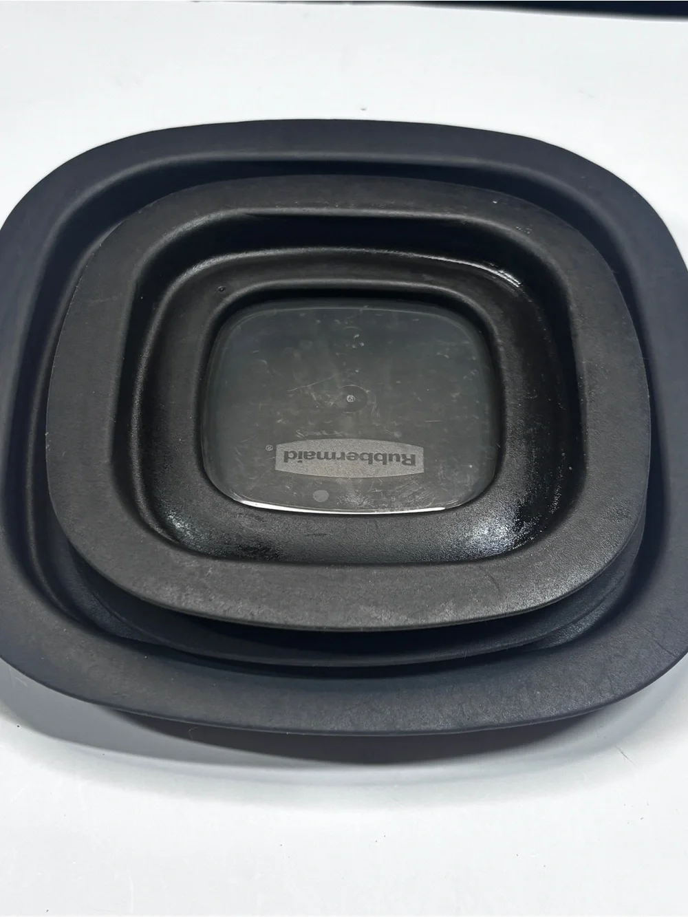 3 Rubbermaid Premier Container Replacement Lids ONLY Window Slate Gray